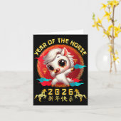 Womens Year Of The Horse 2026 Cute Chinese Lunar N Karte (Gelbe Blume)