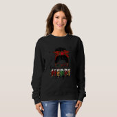 Womens Yiayia Messy Bun Buffalo Plaid Christmas On Sweatshirt (Vorne ganz)