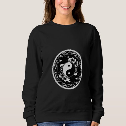 Womens Yin Yang Orcas V Neck Sweatshirt (Vorderseite)
