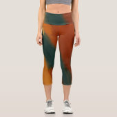 "Women's Yoga Set mit künstlerischem Pinselstrich  Capri Leggings (Vorderseite)