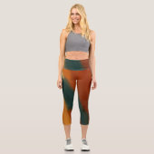"Women's Yoga Set mit künstlerischem Pinselstrich  Capri Leggings (Vorderseite)