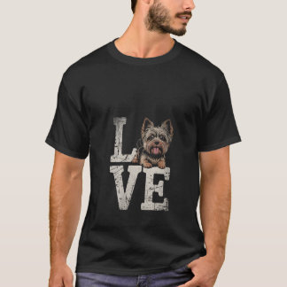 Womens Yorkie Dog Love Yorkshire Terrier Retro Vin T-Shirt