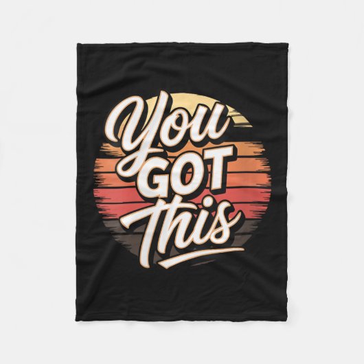 Womens You Got This – Retro-insred Motivational V- Fleecedecke (Vorderseite)