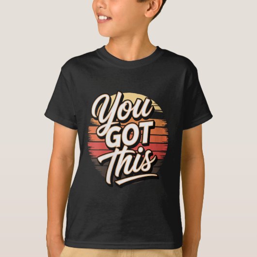Womens You Got This – Retro-insred Motivational V- T-Shirt (Vorderseite)
