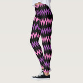 Womens Zig Zag Lila/rosa Mode Leggings (Links)