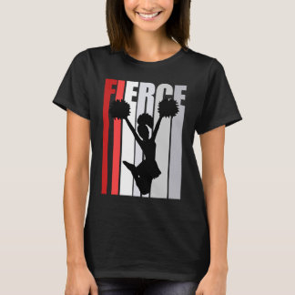 Womensred Cheerleader Fierce Birthday Strong Behal T-Shirt