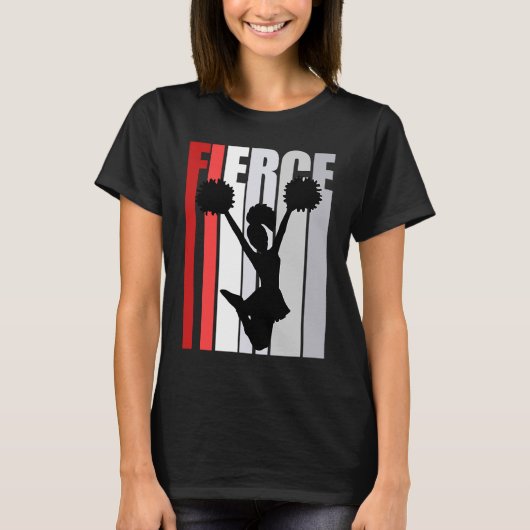 Womensred Cheerleader Fierce Birthday Strong Behal T-Shirt (Vorderseite)