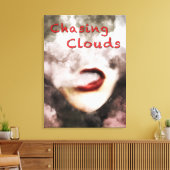 Womit Lips Clouds Vape Grunge Wrapped Canvas Leinwanddruck (Insitu (Wohnzimmer))
