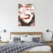 Womit Lips Clouds Vape Grunge Wrapped Canvas Leinwanddruck (Insitu (Schlafzimmer))