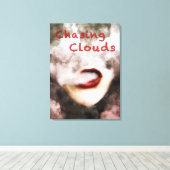 Womit Lips Clouds Vape Grunge Wrapped Canvas Leinwanddruck (Insitu (Holzboden))
