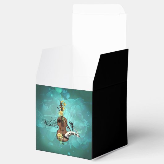 Wondeful violin with piano and flowers geschenkschachtel (Geöffnet)