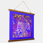 Wonder Blume Scroll Art Wood Topped Wall Tapestes Wandteppich Mit Holzrahmen (Gewinkelt)