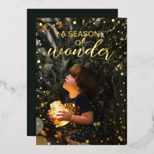 Wonder Gold Foil Foto Weihnachtskarte Folien Feiertagskarte