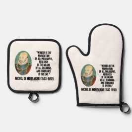 Wonder ist die Stiftung der Philosophie Montaigne Ofenhandschuh & Topflappen-Set