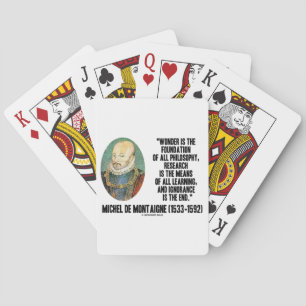 Wonder ist die Stiftung der Philosophie Montaigne Spielkarten