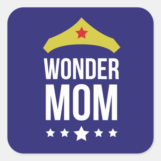 Wonder Mama - Glossy Quadratischer Aufkleber (Vorderseite)