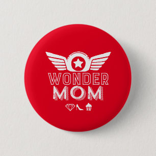 Wonder Mama Muttertag Geschenk Superhelden Mama Button