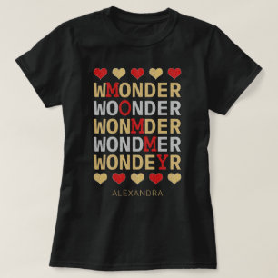Wonder Mommy Red Gold Silver Glitzer Individuelle T-Shirt