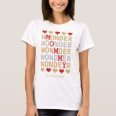 Wonder Mommy Red Gold Silver Glitzer Name Custom T-Shirt (Vorderseite)