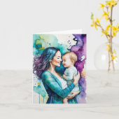 "Wonder of Motherhood" - Muttertag Karte (Gelbe Blume)