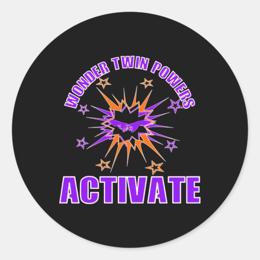 Wonder Twin Power aktivieren Identical und Fratern Runder Aufkleber (Vorderseite)