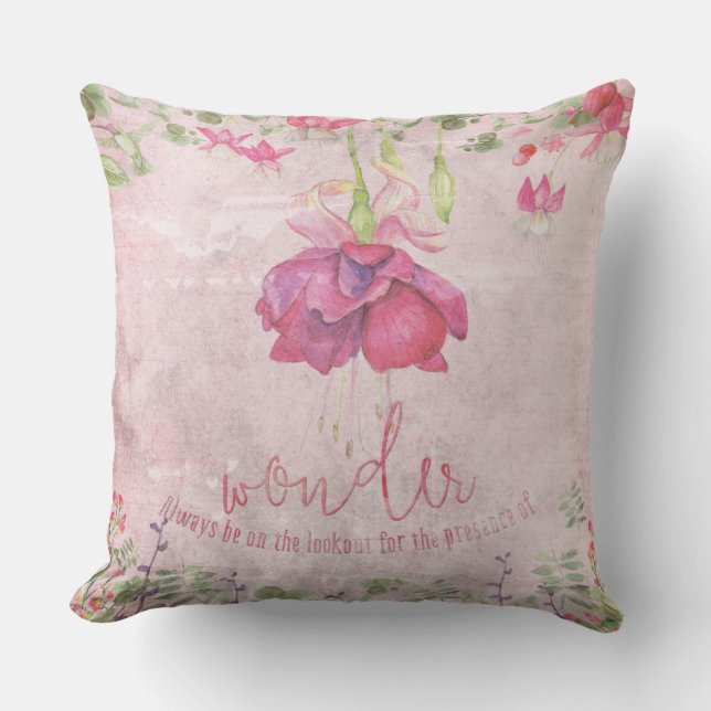 Wonder- Typografie & Illustration Kissen (Vorderseite)