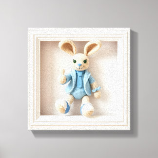 Wonder Wall Art Boy Bunny in Blue Leinwanddruck