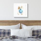Wonder Wall Art Dapper Bunny in Blue Leinwanddruck (Insitu (Schlafzimmer))