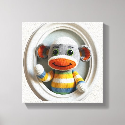 Wonder Wall Art fröhlicher Affe Leinwanddruck (Vorderseite)