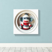 Wonder Wall Art Striped Sock Affe Delikatesse Leinwanddruck (Insitu (Holzboden))