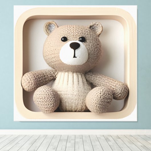 Wonder Wall Art Timeless Teddy Leinwanddruck (Insitu (Holzboden))