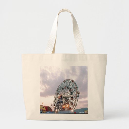 "Wonder Wheel at Twilight" Jumbo Leinwand Tasche (Vorne)