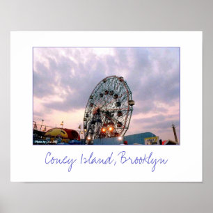 "Wonder Wheel at Twilight" Poster