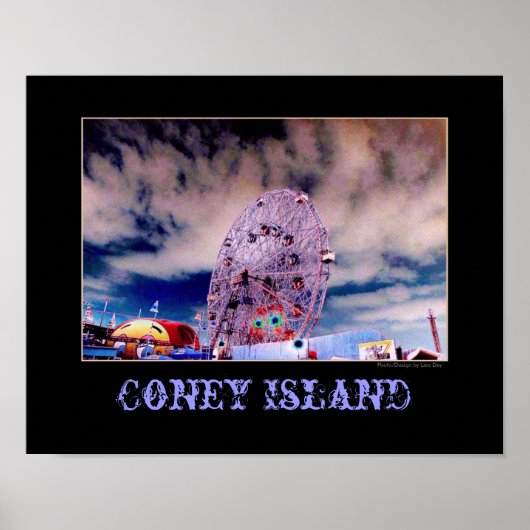 "Wonder Wheel & Sky" Psychedelisches Poster (Vorne)