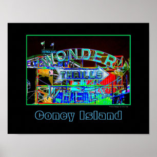 'Wonder Wheel Thrills' psychedelisches Poster