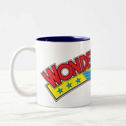 Wonder Woman 1987 Comic Book Logo Zweifarbige Tasse (Links)