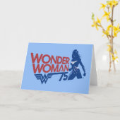 Wonder Woman 75-jähriges Red & Blue Logo Karte (Gelbe Blume)