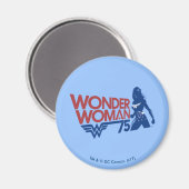 Wonder Woman 75-jähriges Red & Blue Logo Magnet (Vorderseite/Rückseite)