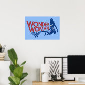 Wonder Woman 75-jähriges Red & Blue Logo Poster (Heimbüro)