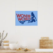 Wonder Woman 75-jähriges Red & Blue Logo Poster (Küche)