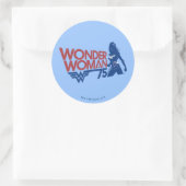 Wonder Woman 75-jähriges Red & Blue Logo Runder Aufkleber (Tasche)