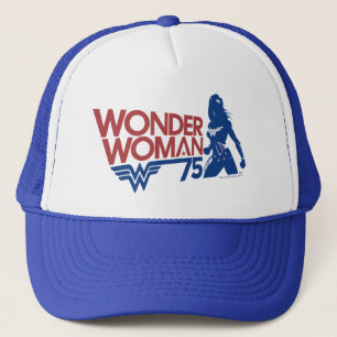Wonder Woman 75-jähriges Red & Blue Logo Truckerkappe