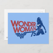 Wonder Woman 75th Anniversary Red & Blue Logo Postkarte (Vorne/Hinten)