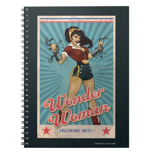 Wonder Woman Amazonians Unite Vintage Poster Notizblock (Vorderseite)