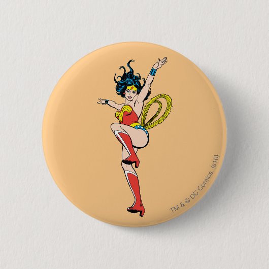 Wonder Woman Arms aufgezogen Button (Vorderseite)
