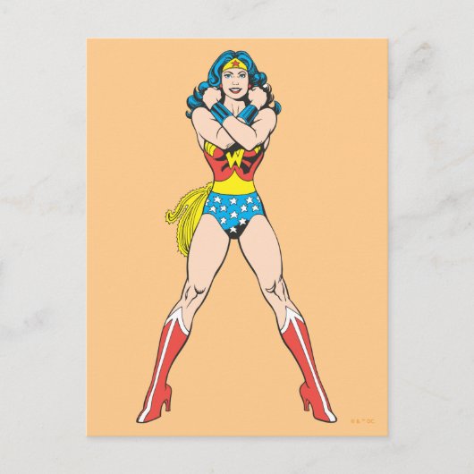Wonder Woman Arms Crossed Postkarte (Vorderseite)
