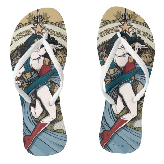 Wonder Woman Art Nouveau Panel Badesandalen (Fußbett)