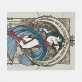 Wonder Woman Art Nouveau Panel Fleecedecke (Vorderseite (Horizontal))