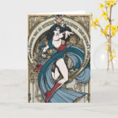 Wonder Woman Art Nouveau Panel Karte (Gelbe Blume)