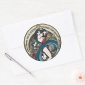 Wonder Woman Art Nouveau Panel Runder Aufkleber (Umschlag)